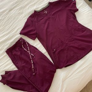 Size M Maroon Scrub Set
